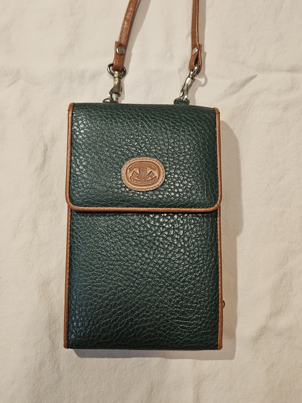 Vintage Michael Stevens International Leather Organizer Crossbody Bag Wallet